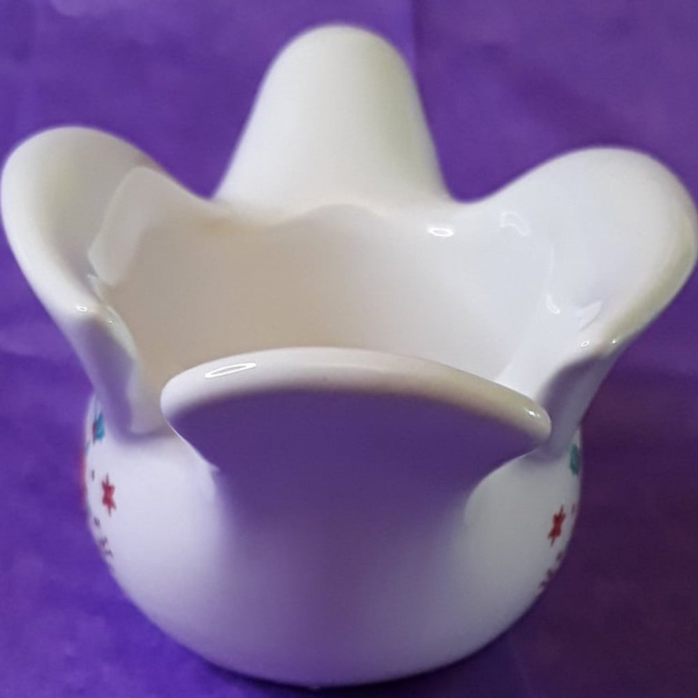 CHRISTMAS POINSETTIA DOVE VOTIVE CANDLE HOLDER - YANKEE CANDLES - 5" x 3" x 2" - Picture 4 of 7
